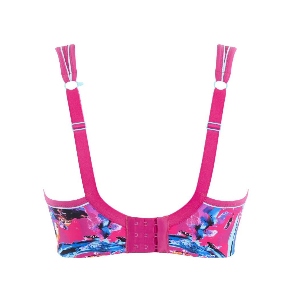 Power High Support Sports Bra Abstract Pink